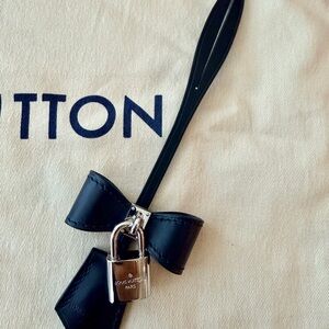 Louis Vuitton Takashi Murakami Black Leather Bow Charm